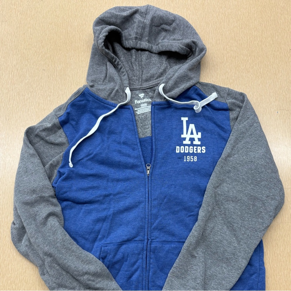 Fanatics Blue and Gray LA Dodgers Hoodie